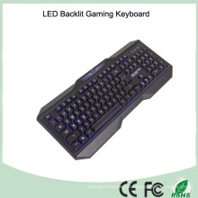 Multi 3 cores 104 teclas teclados de ergonomia iluminada com letras com fio (KB-1801EL)